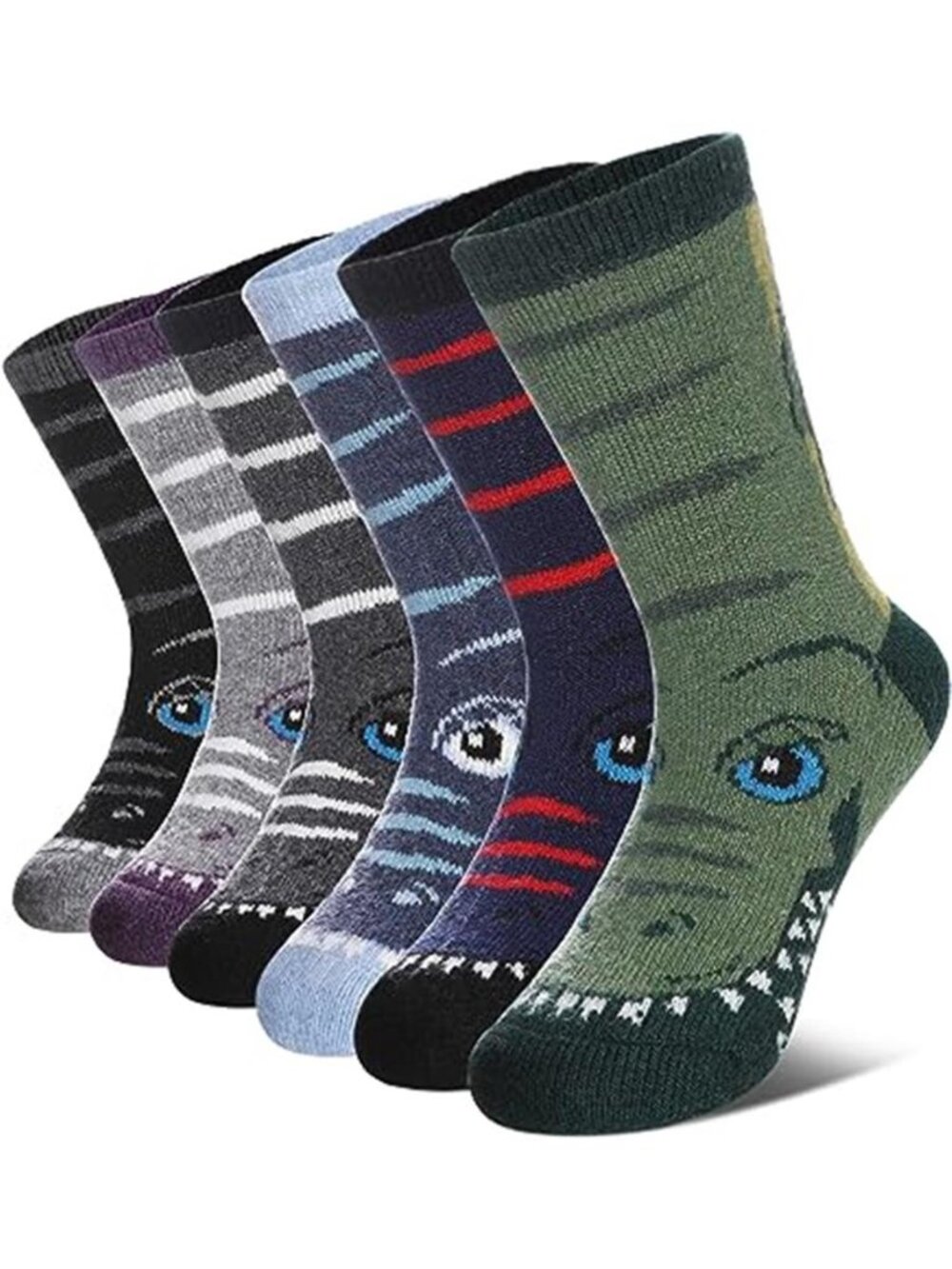 6 Pairs Kids Merino Wool Hiking Socks Thermal Winter Warm Thick Crew Boot